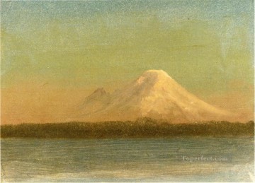  Sea Oil Painting - Snow Capped Moutain at Twilight luminism seascape Albert Bierstadt